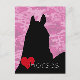 Postal Caballos cardíacos I (camo rosado)