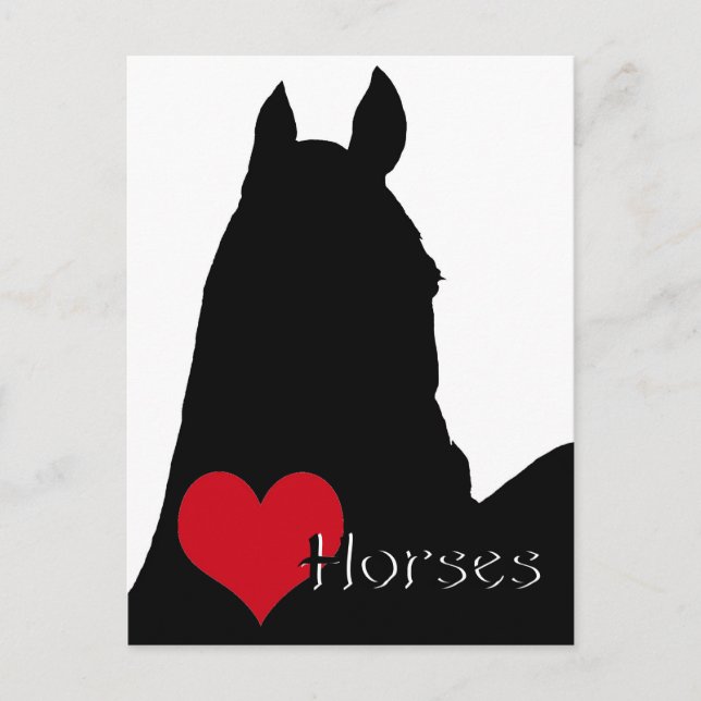 Postal Caballos cardíacos I (fondo blanco) (Anverso)