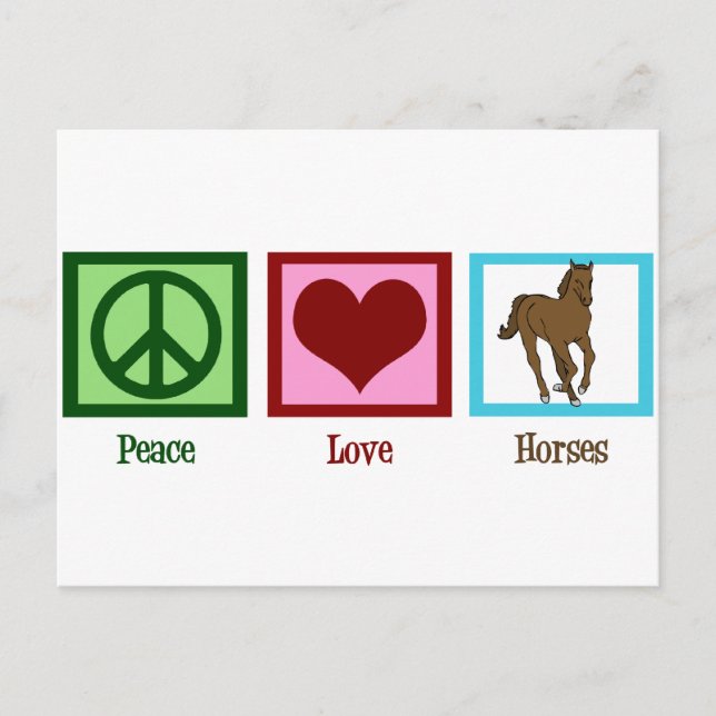 Postal Caballos de amor por la paz (Anverso)