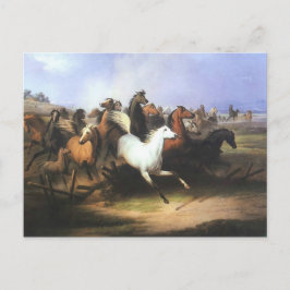 Postal Caballos de carreras de arte clásico