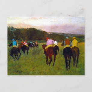 Postal Caballos de carreras Edgar Degas en Longchamp