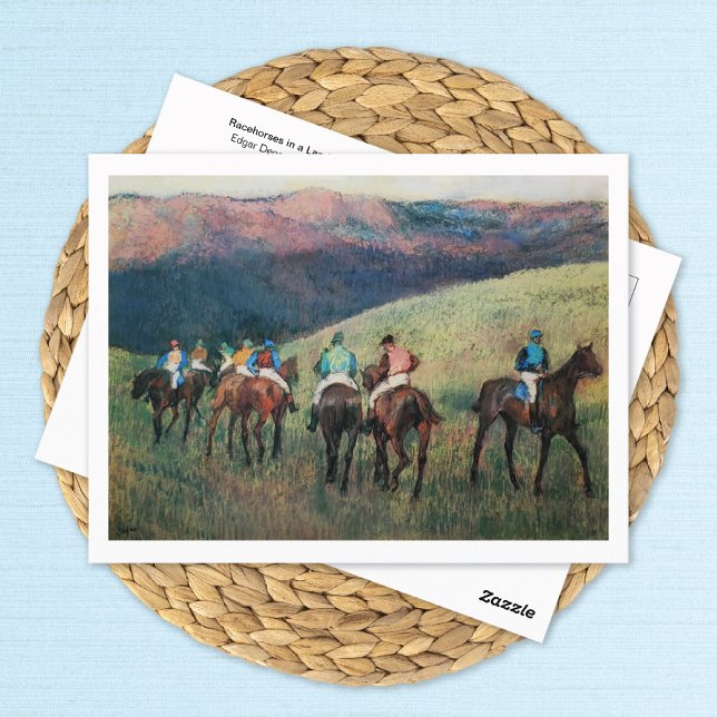 Postal Caballos de carreras en un paisaje Edgar Degas (Subido por el creador)