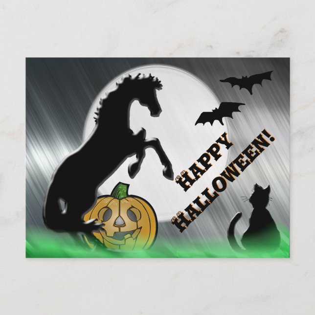 Postal Caballos de Corazón V Halloween (Anverso)