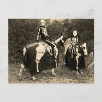 Postal Caballos de esqueleto de los años 1900