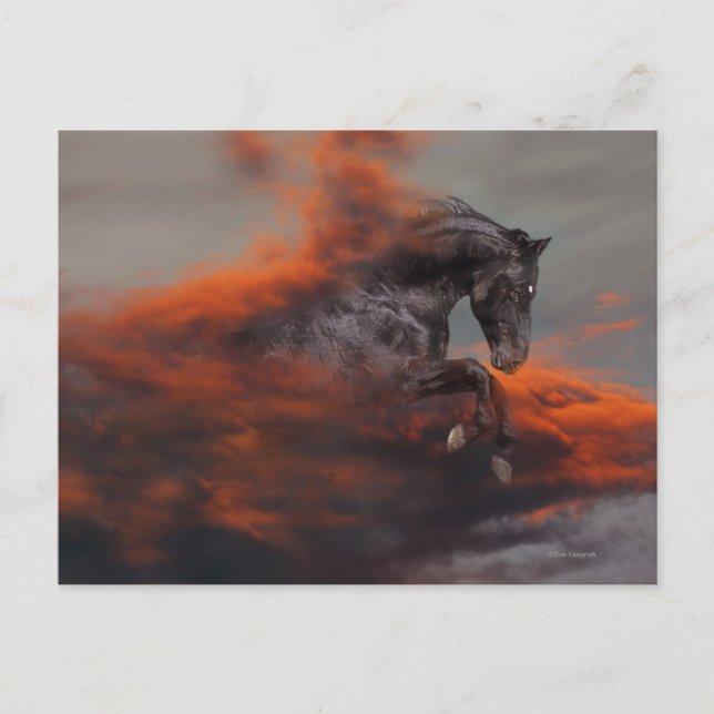 Postal Caballos de fantasía: Nubes (Anverso)