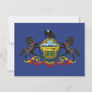 Postal Caballos de la bandera del estado de Pensilvania