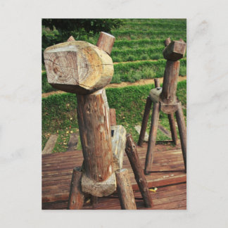 Postal Caballos de madera