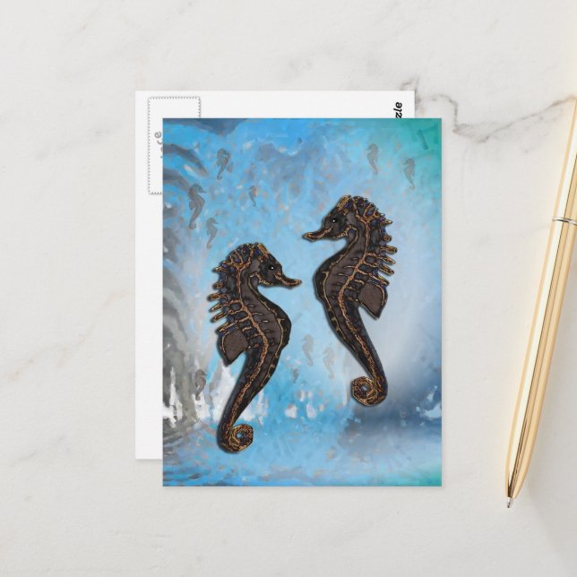 Postal Caballos de mar (Anverso/Reverso In Situ)