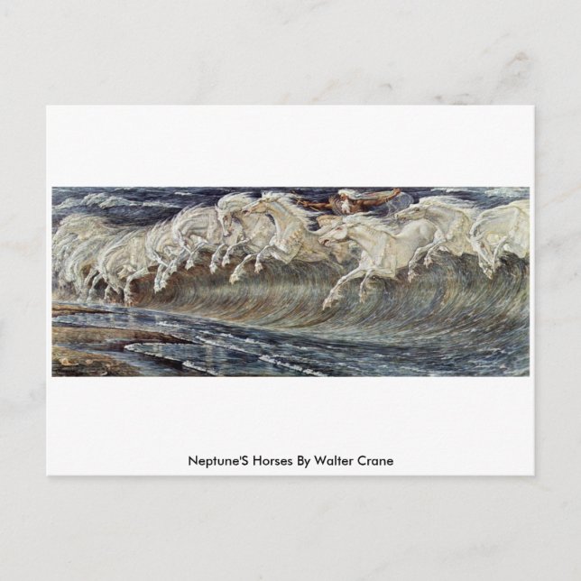 Postal Caballos De Neptuno De Walter Crane (Anverso)