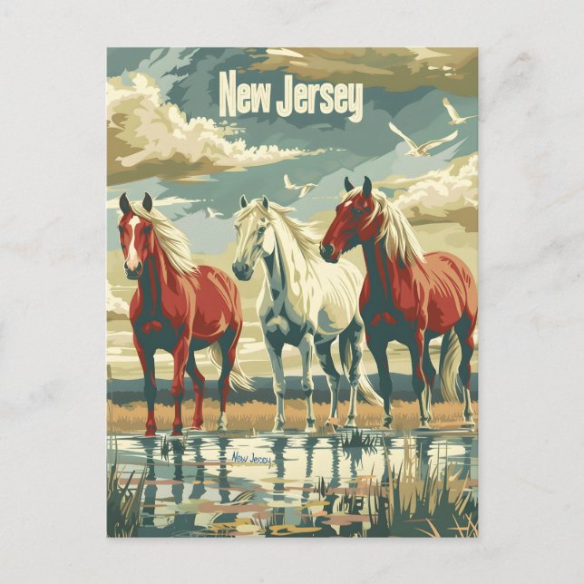 Postal Caballos de Nueva Jersey (Anverso)