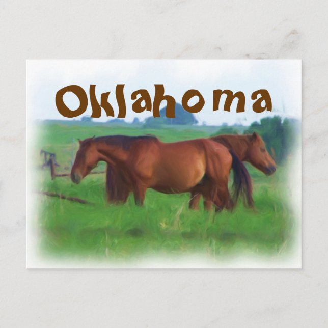 Postal Caballos de Oklahoma 2 (Anverso)