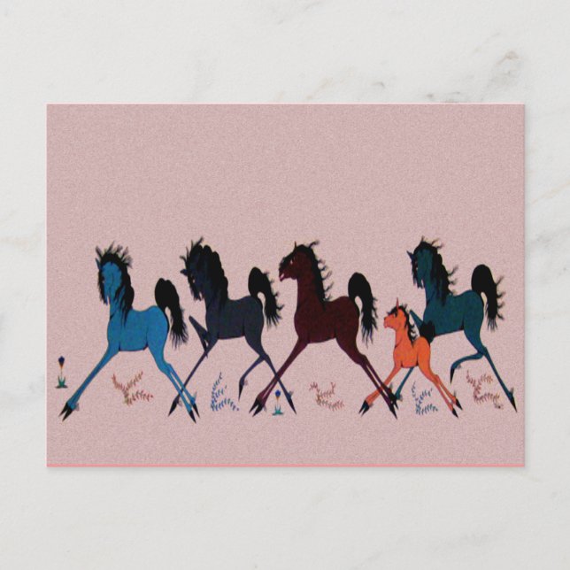 Postal Caballos de Praning (Anverso)