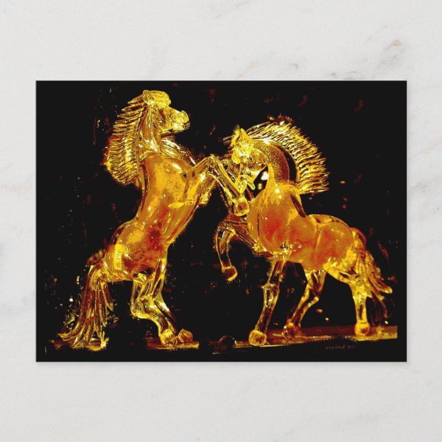 Postal Caballos de vidrio de Murano Italia (Anverso)