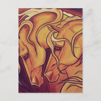 Postal Caballos dorados
