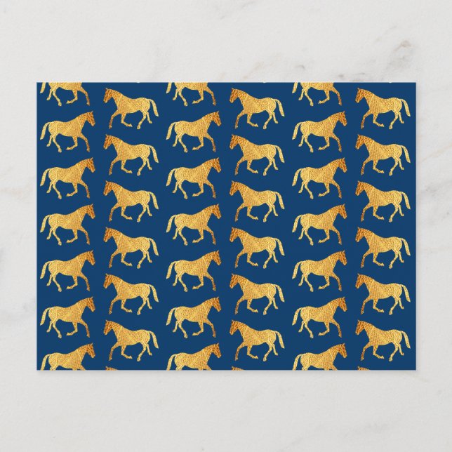 Postal Caballos dorados (Anverso)