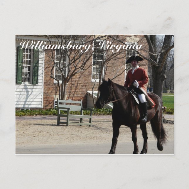 Postal Caballos en Colonial Williamsburg (Anverso)