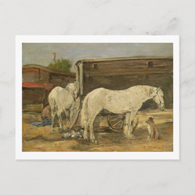 Postal Caballos gitanos, c.1885-90 (aceite sobre lienzo) (Anverso)