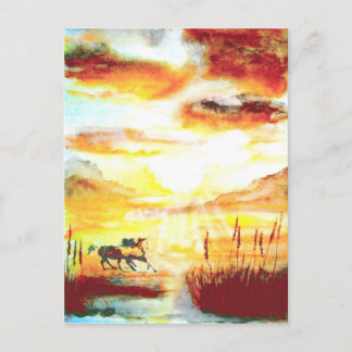 Postal Caballos salvajes.