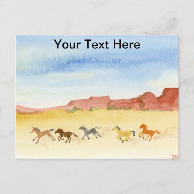 Postal Caballos Salvajes (Anverso)