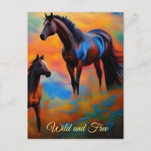 Postal Caballos salvajes