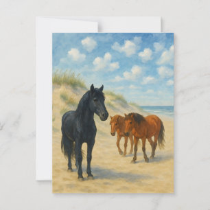 Postal Caballos salvajes de Corolla