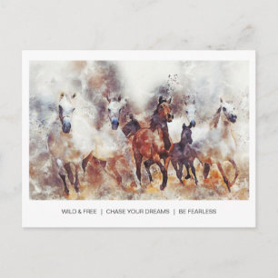 Postal Caballos salvajes y libres