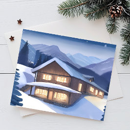 Postal Cabaña de invierno