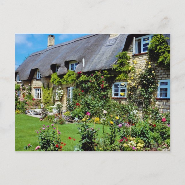 Postal Cabaña de paja roja cerca de Gloucester, Cotswolds (Anverso)