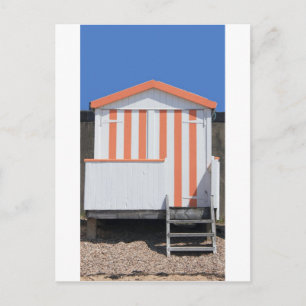 Postal Cabaña de playa rosa y crema