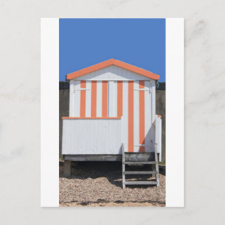 Postal Cabaña de playa rosa y crema