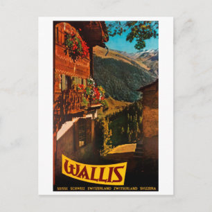 Postal Cabaña de troncos en Wallis, Suiza