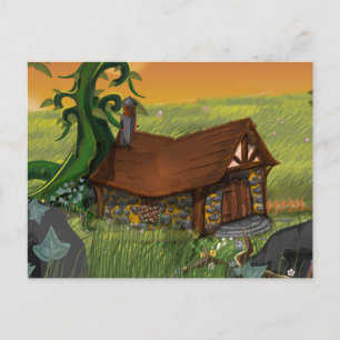Postal Cabaña del Cuento de Hadas Dibujo Animado