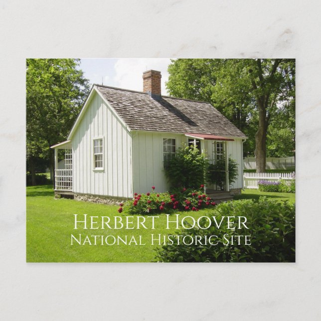 Postal Cabaña, Jardín, Herbert Hoover Nacimiento, Iowa (Anverso)