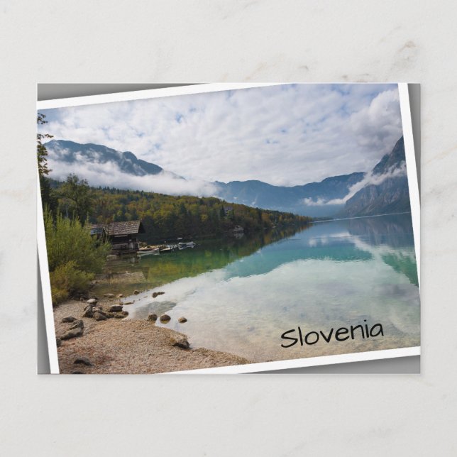 Postal Cabaña junto al lago Bohinj en Eslovenia (Anverso)