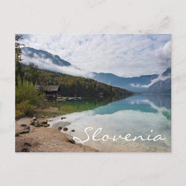Postal Cabaña junto al lago Bohinj en Eslovenia (Anverso)