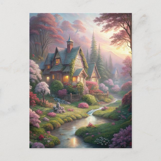 Postal Cabaña y jardín (Anverso)