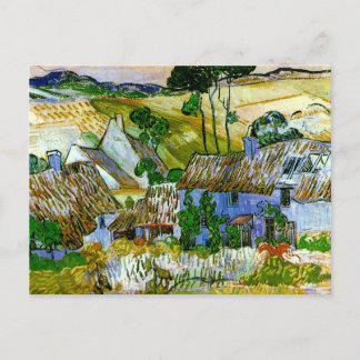 Postal Cabañas de paja de un Bella Artes de Hill Van Gogh
