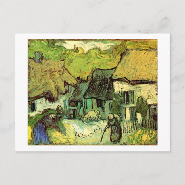 Postal Cabañas de paja en Jorgus, Bella Artes Van Gogh (Anverso)