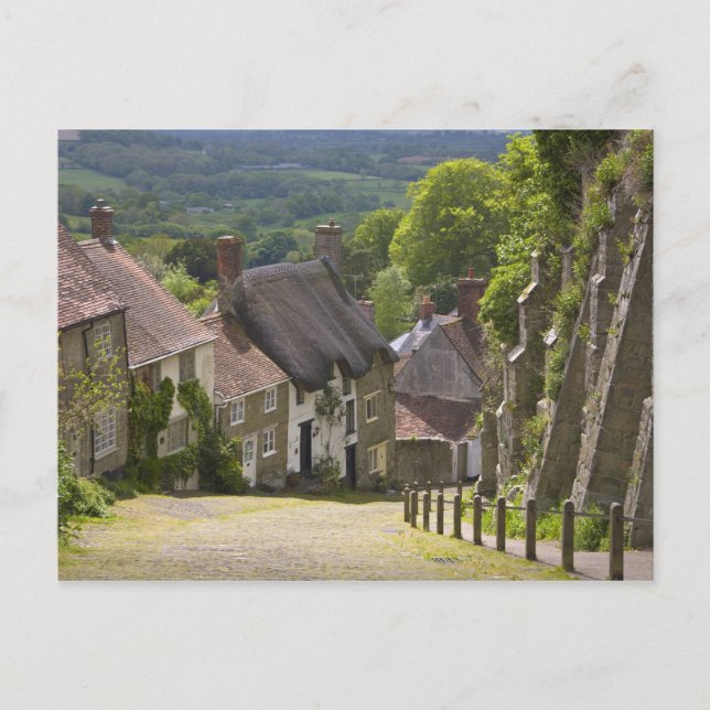 Postal Cabañas en la colina del oro, Shaftesbury, Dorset, (Anverso)