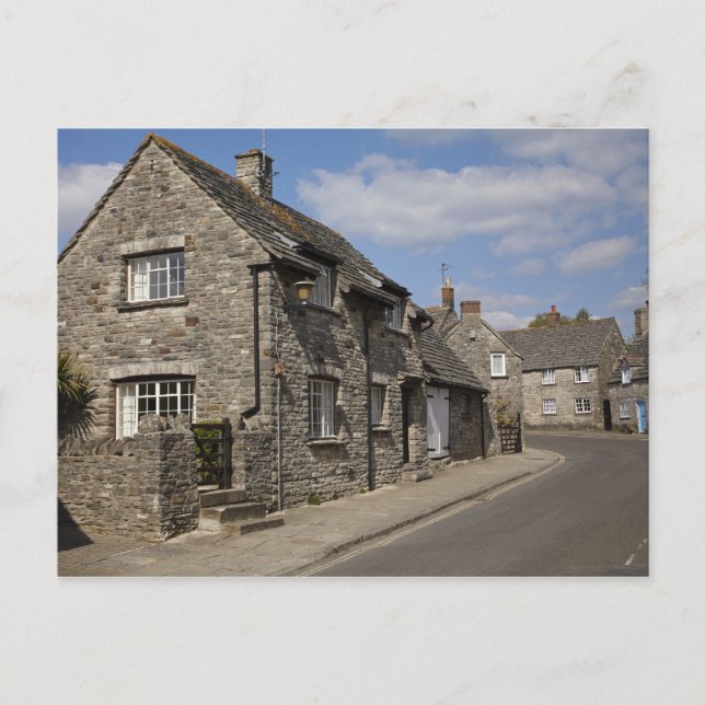 Postal Cabañas, pueblo de Corfe Castle, Dorset, Inglaterr (Anverso)