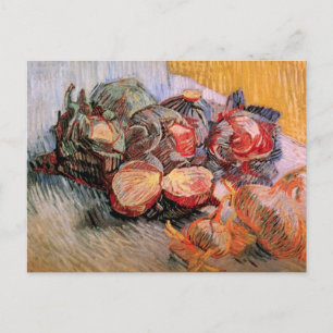 Postal Cabañas rojas y cebollas de Vincent van Gogh