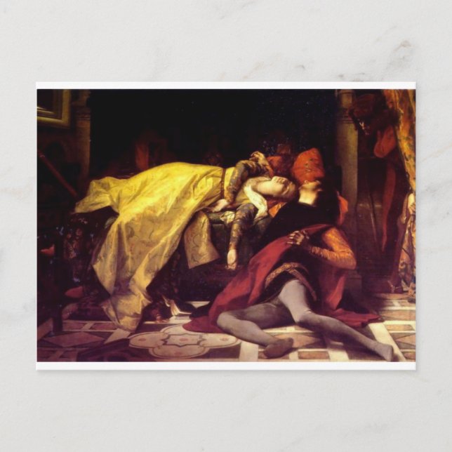 Postal Cabanel Alexandre La muerte de Francesca de Rimini (Anverso)