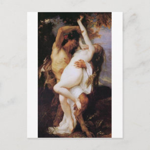 Postal Cabanel Alexandre Nymphe y Satyr 1860