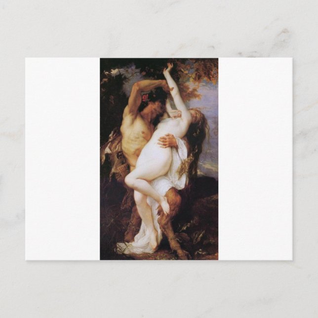 Postal Cabanel Alexandre Nymphe y Satyr 1860 (Anverso)