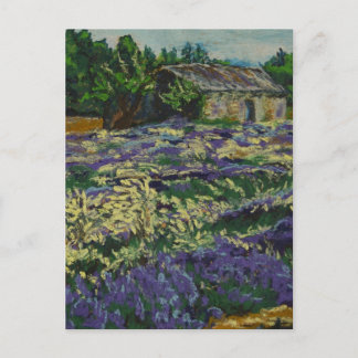 Postal Cabanon dans la lavande