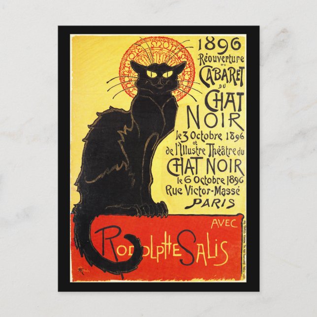 Postal Cabaret du Chat Noir, Steinlen (Anverso)