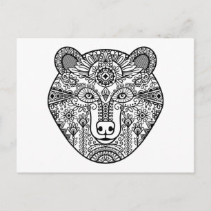 Postal Cabecera del oso de estilo