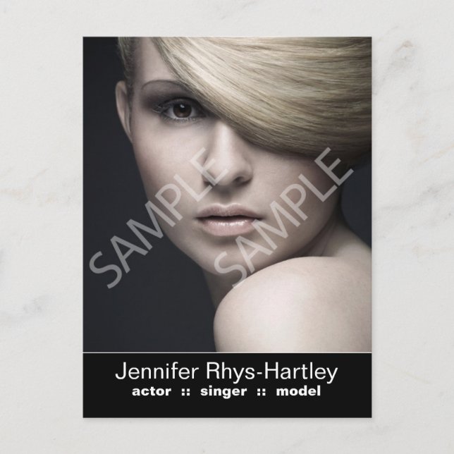 Postal Cabecera del panel negro simple (Anverso)