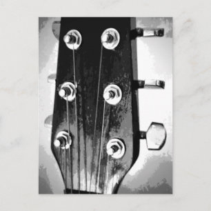 Postal Cabeceras de guitarra Tuning Pegs Artsy Black Whit