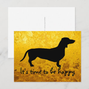 Postal Cabello corto de Dachshund - Silhouette 1